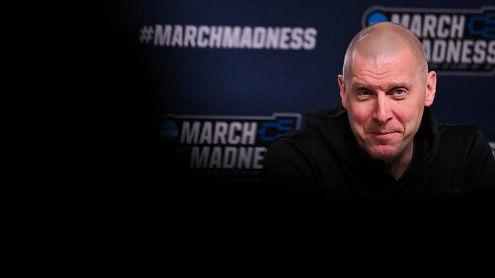 Mar 19, 2026; St. Louis, MO, USA; Kentucky Wildcats head coach Mark Pope talks with the media during a practice session ahead of the first round of the men's 2026 NCAA Tournament at Enterprise Center. Mandatory Credit: Jeff Curry-Imagn Images Mar 19, 2026; St. Louis, MO, USA; Kentucky Wildcats head coach Mark Pope talks with the media during a practice session ahead of the first round of the men's 2026 NCAA Tournament at Enterprise Center. Mandatory Credit: Jeff Curry-Imagn Images