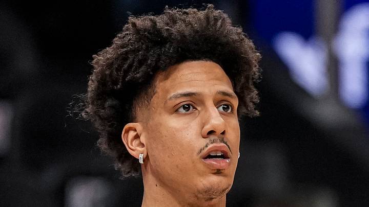 Apr 10, 2026; Atlanta, Georgia, USA; Atlanta Hawks forward Jalen Johnson (1) warms up on the court prior to the game against the Cleveland Cavaliers at State Farm Arena. Mandatory Credit: Dale Zanine-Imagn Images