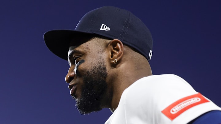 Seattle Mariners right fielder Victor Robles is pictured during a game against the Athletics on Aug. 23 at T-Mobile Park. Seattle Mariners right fielder Victor Robles is pictured during a game against the Athletics on Aug. 23 at T-Mobile Park.