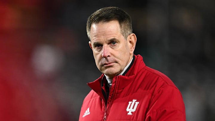 Indiana Hoosiers coach Curt Cignetti against the Purdue Boilermakers at Ross-Ade Stadium. 
