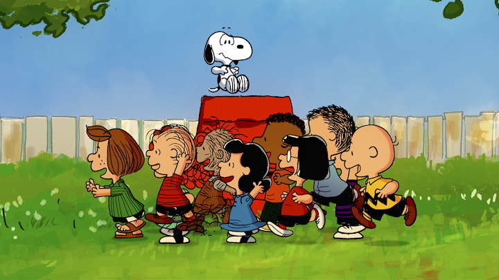 The Peanuts gang and Snoopy in “Lucy’s School,” now streaming on Apple TV+.