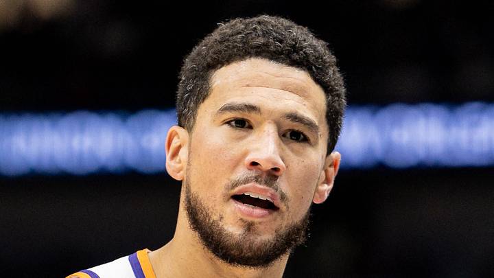 New Orleans, Louisiana, USA; Phoenix Suns guard Devin Booker (1) reacts to a play against the New Orleans Pelicans during the first half at Smoothie King Center on Dec 27, 2025. New Orleans, Louisiana, USA; Phoenix Suns guard Devin Booker (1) reacts to a play against the New Orleans Pelicans during the first half at Smoothie King Center on Dec 27, 2025.
