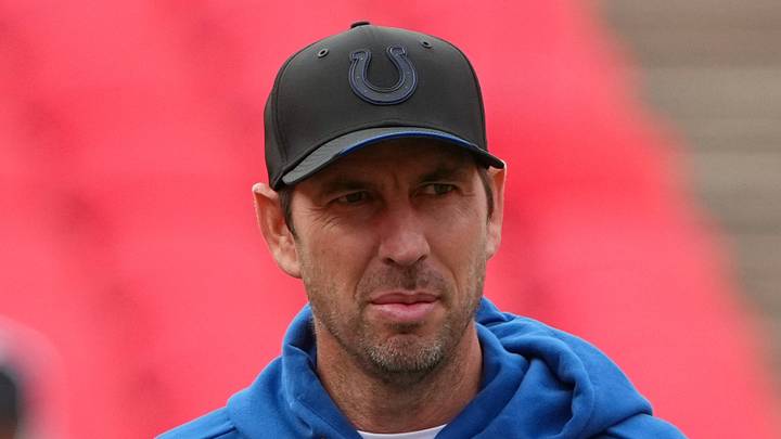 Indianapolis Colts head coach Shane Steichen looks on during warmups