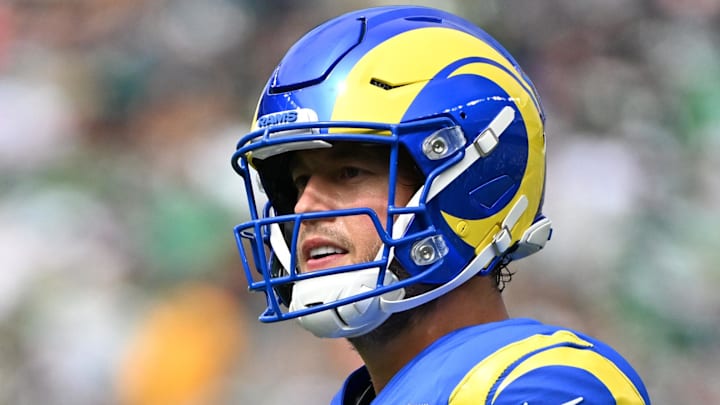 Sep 21, 2025; Philadelphia, Pennsylvania, USA; Los Angeles Rams quarterback Matthew Stafford (9) against the Philadelphia Eagles at Lincoln Financial Field. Mandatory Credit: Eric Hartline-Imagn Images Sep 21, 2025; Philadelphia, Pennsylvania, USA; Los Angeles Rams quarterback Matthew Stafford (9) against the Philadelphia Eagles at Lincoln Financial Field. Mandatory Credit: Eric Hartline-Imagn Images