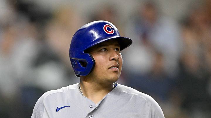 May 9, 2026; Arlington, Texas, USA; Chicago Cubs catcher Moises Ballesteros (25) bats against the Texas Rangers during the game at Globe Life Field. Mandatory Credit: Jerome Miron-Imagn Images May 9, 2026; Arlington, Texas, USA; Chicago Cubs catcher Moises Ballesteros (25) bats against the Texas Rangers during the game at Globe Life Field. Mandatory Credit: Jerome Miron-Imagn Images