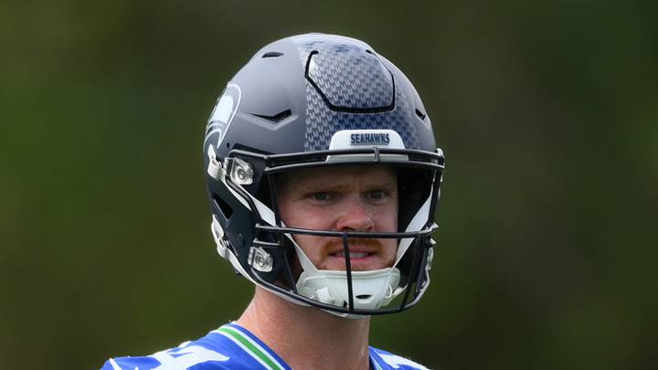 Seattle Seahawks quarterback Sam Darnold during training camp at Virginia Mason Athletic Center. Seattle Seahawks quarterback Sam Darnold during training camp at Virginia Mason Athletic Center.