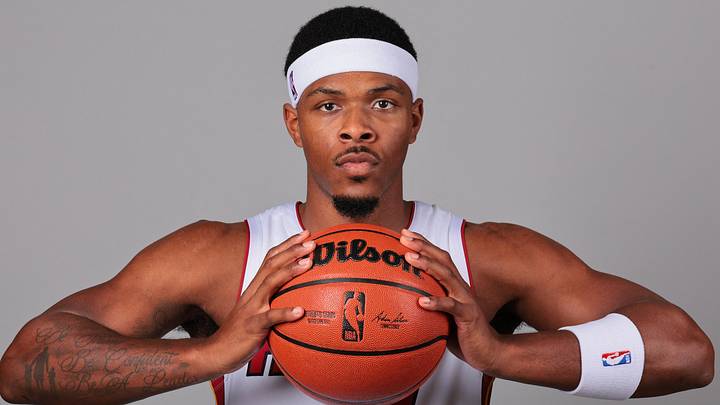 Miami Heat guard Ryan Conwell (4) poses (Mandatory Credit: Sam Navarro-Imagn Images) Miami Heat guard Ryan Conwell (4) poses (Mandatory Credit: Sam Navarro-Imagn Images)