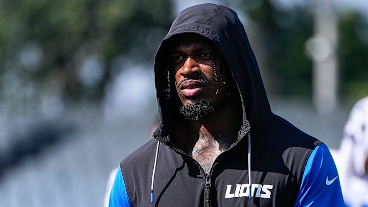 Detroit Lions linebacker Al-Quadin Muhammad (96) walks off the field after practice during training camp at Meijer Performance Center in Allen Park on Thursday, July 24, 2025. Detroit Lions linebacker Al-Quadin Muhammad (96) walks off the field after practice during training camp at Meijer Performance Center in Allen Park on Thursday, July 24, 2025.