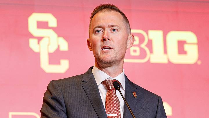 Jul 28, 2026; Chicago, IL, USA; USC Football head coach Lincoln Riley speaks during Media Days at Hilton Chicago. Mandatory Credit: Kamil Krzaczynski-Imagn Images Jul 28, 2026; Chicago, IL, USA; USC Football head coach Lincoln Riley speaks during Media Days at Hilton Chicago. Mandatory Credit: Kamil Krzaczynski-Imagn Images