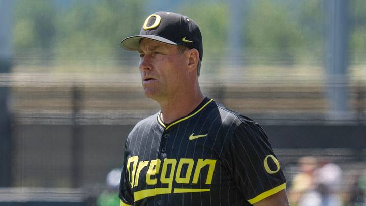 Oregon baseball coach Mark Wasikowski before the game against Cal Poly at PK Park. Oregon baseball coach Mark Wasikowski before the game against Cal Poly at PK Park.