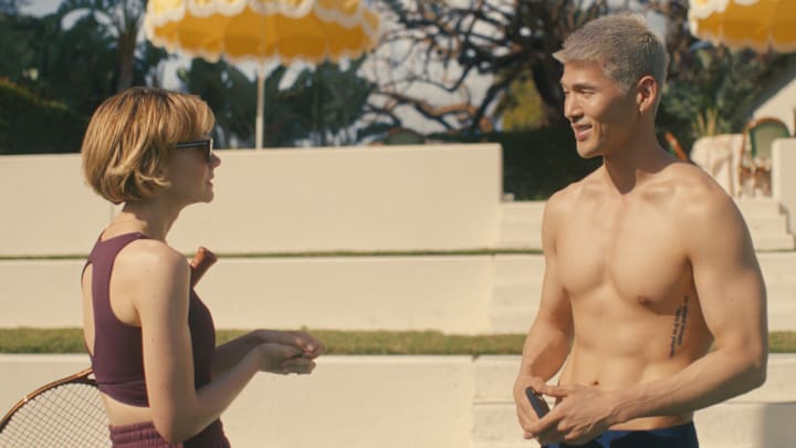 (L to R) Carey Mulligan as Lindsay Crane-Martin, Matthew Kim as Woosh in episode 202 of Beef