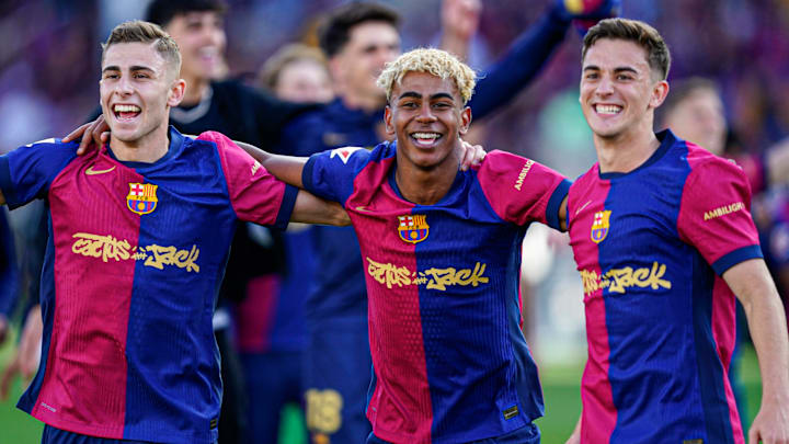 Fermín López (left), Lamine Yamal and Gavi have all become key Barcelona contributors in recent years.