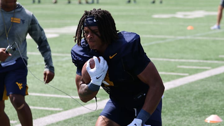 West Virginia University running back Jahiem White