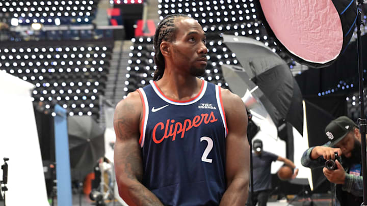 Sep 29, 2025; Inglewood, CA, USA; Los Angeles Clippers forward Kawhi Leonard (2) poses during media day at Intuit Dome. Mandatory Credit: Jayne Kamin-Oncea-Imagn Images Sep 29, 2025; Inglewood, CA, USA; Los Angeles Clippers forward Kawhi Leonard (2) poses during media day at Intuit Dome. Mandatory Credit: Jayne Kamin-Oncea-Imagn Images
