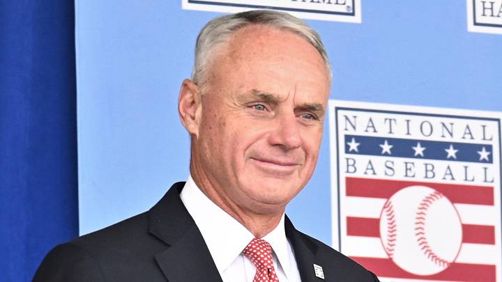 Major League Baseball commissioner Rob Manfred walks out Major League Baseball commissioner Rob Manfred walks out