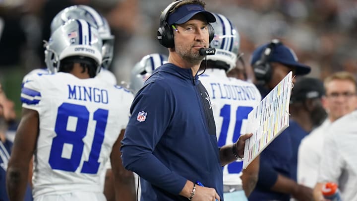 Dallas Cowboys head coach Brian Schottenheimer during the first half against the Minnesota Vikings. Dallas Cowboys head coach Brian Schottenheimer during the first half against the Minnesota Vikings.
