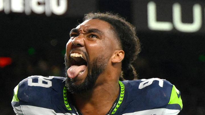 Seattle Seahawks defensive tackle Leonard Williams celebrates