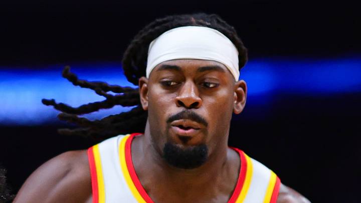 Atlanta Hawks guard Luguentz Dort (0) against the Houston Rockets at State Farm Arena on Oct. 24, 2026. Atlanta Hawks guard Luguentz Dort (0) against the Houston Rockets at State Farm Arena on Oct. 24, 2026.