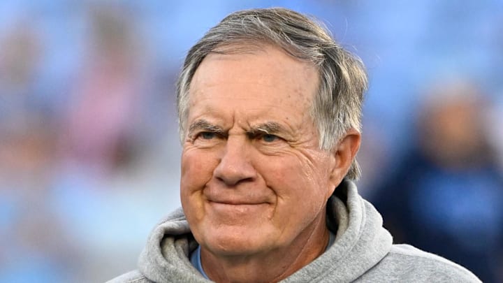 Sep 1, 2025; Chapel Hill, North Carolina, USA; North Carolina Tar Heels head coach Bill Belichick on the field before the game at Kenan Stadium. Mandatory Credit: Bob Donnan-Imagn Images Sep 1, 2025; Chapel Hill, North Carolina, USA; North Carolina Tar Heels head coach Bill Belichick on the field before the game at Kenan Stadium. Mandatory Credit: Bob Donnan-Imagn Images