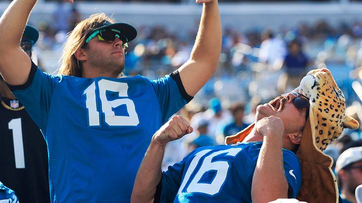 Jacksonville Jaguars fans boo and show their defeated attitude during the fourth quarter of an NFL football matchup Sunday, Sept. 24, 2023 at EverBank Stadium in Jacksonville, Fla. The Houston Texans defeated the Jacksonville Jaguars 37-17.