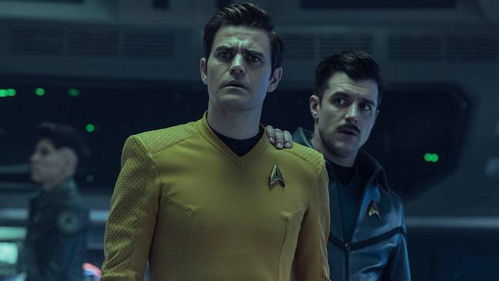 (L-R): Paul Wesley as James T. Kirk and Dan Jeannotte as Sam Kirk in season 4, episode 2, of Star Trek: Strange New Worlds streaming on Paramount+, 2026. Photo Credit: Jan Thijs/Paramount+ (L-R): Paul Wesley as James T. Kirk and Dan Jeannotte as Sam Kirk in season 4, episode 2, of Star Trek: Strange New Worlds streaming on Paramount+, 2026. Photo Credit: Jan Thijs/Paramount+