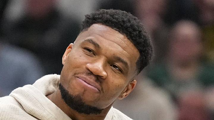 Apr 10, 2026; Milwaukee, Wisconsin, USA; Milwaukee Bucks forward Giannis Antetokounmpo reacts following a play during the second quarter against the Brooklyn Nets at Fiserv Forum. Mandatory Credit: Jeff Hanisch-Imagn Images Apr 10, 2026; Milwaukee, Wisconsin, USA; Milwaukee Bucks forward Giannis Antetokounmpo reacts following a play during the second quarter against the Brooklyn Nets at Fiserv Forum. Mandatory Credit: Jeff Hanisch-Imagn Images