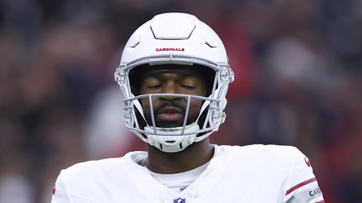 Dec 14, 2025; Houston, Texas, USA; Arizona Cardinals quarterback Jacoby Brissett (7) reacts after throwing in incomplete pass during the game against the Houston Texans at NRG Stadium. Mandatory Credit: Troy Taormina-Imagn Images Dec 14, 2025; Houston, Texas, USA; Arizona Cardinals quarterback Jacoby Brissett (7) reacts after throwing in incomplete pass during the game against the Houston Texans at NRG Stadium. Mandatory Credit: Troy Taormina-Imagn Images