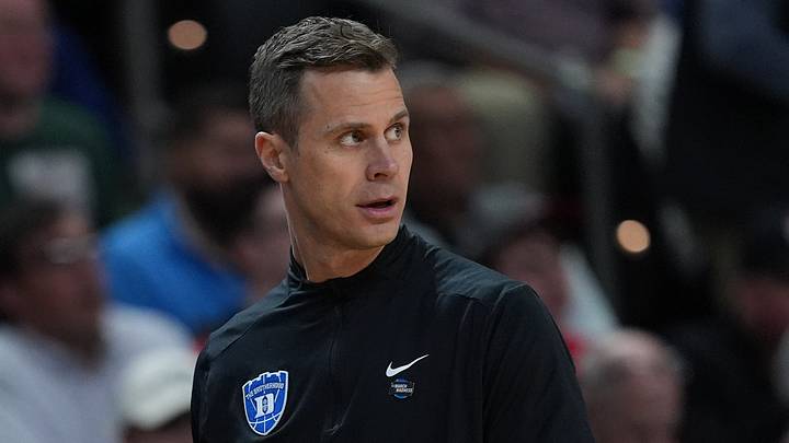 Mar 19, 2026; Greenville, SC, USA; Duke Blue Devils head coach Jon Scheyer watches game action during a first round game of the men's 2026 NCAA Tournament at Bon Secours Wellness Arena. Mandatory Credit: Jim Dedmon-Imagn Images Mar 19, 2026; Greenville, SC, USA; Duke Blue Devils head coach Jon Scheyer watches game action during a first round game of the men's 2026 NCAA Tournament at Bon Secours Wellness Arena. Mandatory Credit: Jim Dedmon-Imagn Images