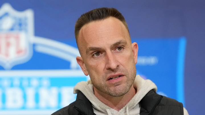 Feb 24, 2026; Indianapolis, IN, USA; Miami Dolphins coach Jeff Hafley speaks at the NFL Scouting Combine at the Indiana Convention Center. Mandatory Credit: Kirby Lee-Imagn Images