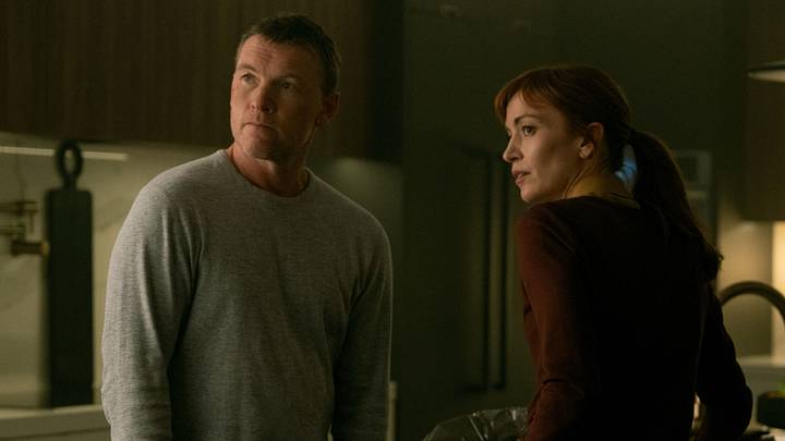 I Will Find You. (L to R) Sam Worthington as David Burroughs and Britt Lower as Rachel Mills in Episode #102 of I Will Find You I Will Find You. (L to R) Sam Worthington as David Burroughs and Britt Lower as Rachel Mills in Episode #102 of I Will Find You