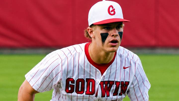 Godwin third-baseman Jacob Babcock. Godwin third-baseman Jacob Babcock.