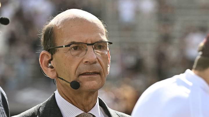 SEC Nation's Paul Finebaum speaks on the sideline during pre-game. SEC Nation's Paul Finebaum speaks on the sideline during pre-game.