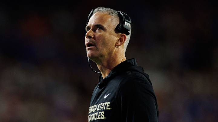 Nov 29, 2025; Gainesville, Florida, USA; Florida State Seminoles head coach Mike Norvell looks on against the Florida Gators during the second half at Ben Hill Griffin Stadium. Mandatory Credit: Matt Pendleton-Imagn Images Nov 29, 2025; Gainesville, Florida, USA; Florida State Seminoles head coach Mike Norvell looks on against the Florida Gators during the second half at Ben Hill Griffin Stadium. Mandatory Credit: Matt Pendleton-Imagn Images
