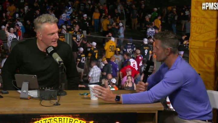 Dan Orlovsky took a literal victory lap on Pat McAfee’s draft show during the first round.