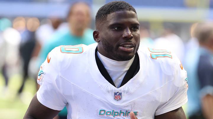 Miami Dolphins wide receiver Tyreek Hill leaves the field after losing to the Indianapolis Colts at Lucas Oil Stadium. Miami Dolphins wide receiver Tyreek Hill leaves the field after losing to the Indianapolis Colts at Lucas Oil Stadium.