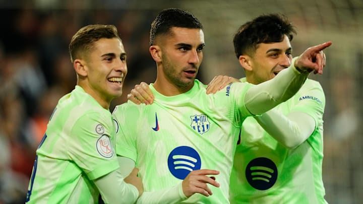 Ferran Torres (middle) scored a hat-trick in 30 minutes against his former team. Ferran Torres (middle) scored a hat-trick in 30 minutes against his former team.