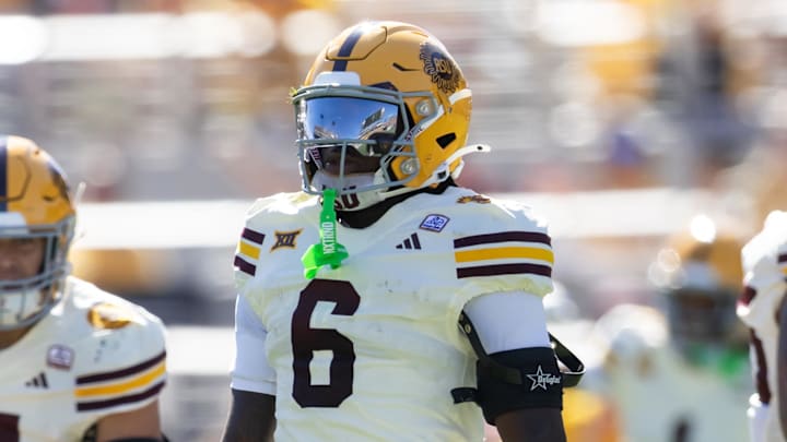 Oct 18, 2025; Tempe, Arizona, USA; Arizona State Sun Devils safety Adrian Wilson (6) against the Texas Tech Red Raiders at Mountain America Stadium. Mandatory Credit: Mark J. Rebilas-Imagn Images