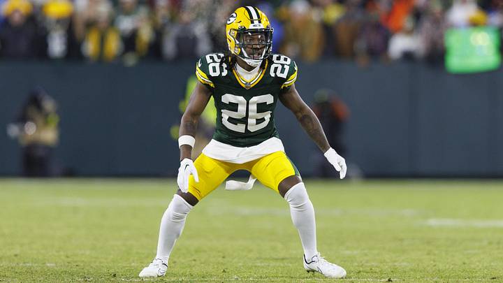 Jan 8, 2023; Green Bay, Wisconsin, USA;  Green Bay Packers safety Darnell Savage (26) during the game against the Detroit Lions at Lambeau Field. Mandatory Credit: Jeff Hanisch-Imagn Images