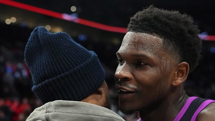 Portland Trail Blazers guard Damian Lillard and Minnesota Timberwolves guard Anthony Edwards.