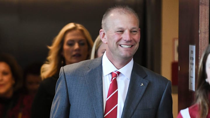 Alabama introduces new football coach Kalen DeBoer with a press conference at Bryant-Denny Stadium.
