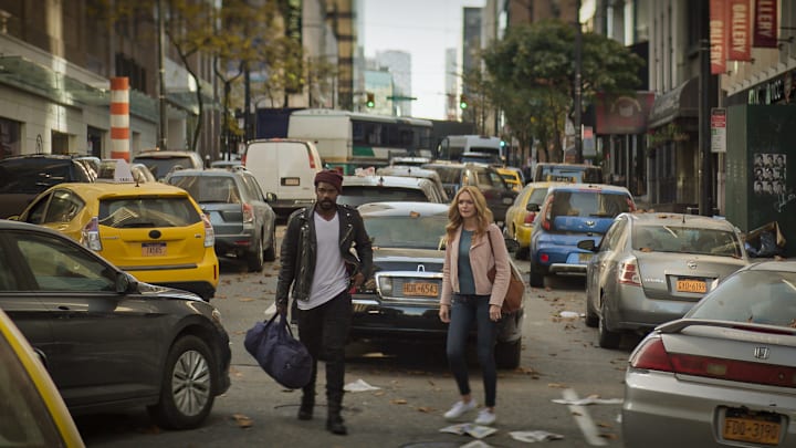 Pictured (l-r): Jovan Adepo as Larry Underwood and Heather Graham as Rita Blakemoor of the the CBS All Access series THE STAND. Photo Cr: Best Possible Screengrab/CBS ©2020 CBS Interactive, Inc. All Rights Reserved.