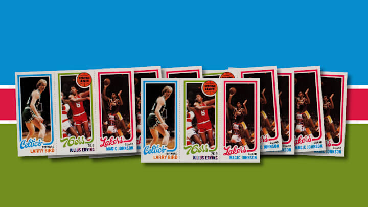 Rookie cards of Larry Bird and Magic Johnson Rookie cards of Larry Bird and Magic Johnson