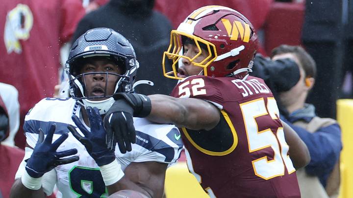 Washington Commanders linebacker Sonny Styles and Seattle Seahawks running back Jadarian Price