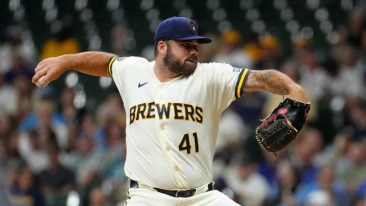 Jul 21, 2026; Milwaukee, Wisconsin, USA; Milwaukee Brewers pitcher Bryse Wilson (41) delivers a pitch against the New York Mets in the seventh inning at American Family Field. Mandatory Credit: Michael McLoone-Imagn Images Jul 21, 2026; Milwaukee, Wisconsin, USA; Milwaukee Brewers pitcher Bryse Wilson (41) delivers a pitch against the New York Mets in the seventh inning at American Family Field. Mandatory Credit: Michael McLoone-Imagn Images