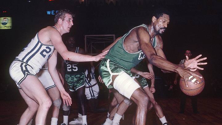 Feb 1967; Unknown location, USA; FILE PHOTO; Boston Celtics center Bill Russell (6) in action against Cincinnati Royals center Connie Dierking (24) during the 1966-67 season. Mandatory Credit: Tony Tomsic-USA TODAY NETWORK Feb 1967; Unknown location, USA; FILE PHOTO; Boston Celtics center Bill Russell (6) in action against Cincinnati Royals center Connie Dierking (24) during the 1966-67 season. Mandatory Credit: Tony Tomsic-USA TODAY NETWORK