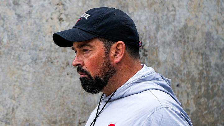 Ohio State Buckeyes head coach Ryan Day walks to the field. Ohio State Buckeyes head coach Ryan Day walks to the field.