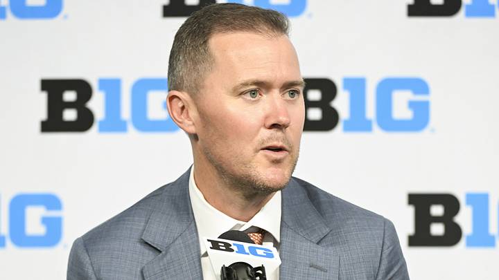 USC football head coach Lincoln Riley at Big 10 media days. 