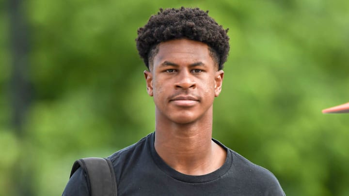Elijah Haven, five-star rated quarterback from Baton Rouge, Louisiana, arrives for the 2025 Dabo Swinney Football Camp in Clemson, S.C. Tuesday, June 3, 2025.