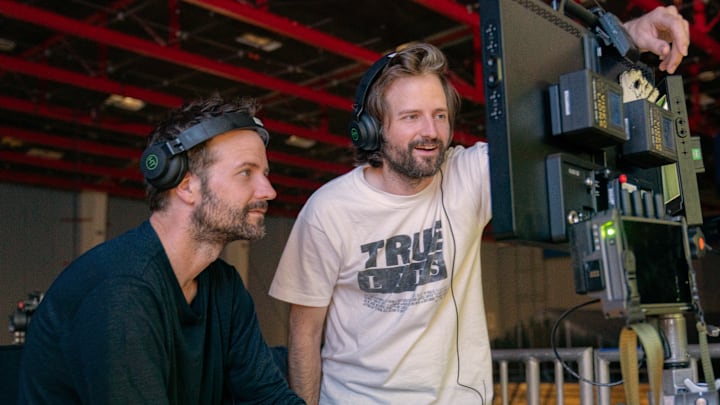 Matt and Ross Duffer on set of Stranger Things season 5 
