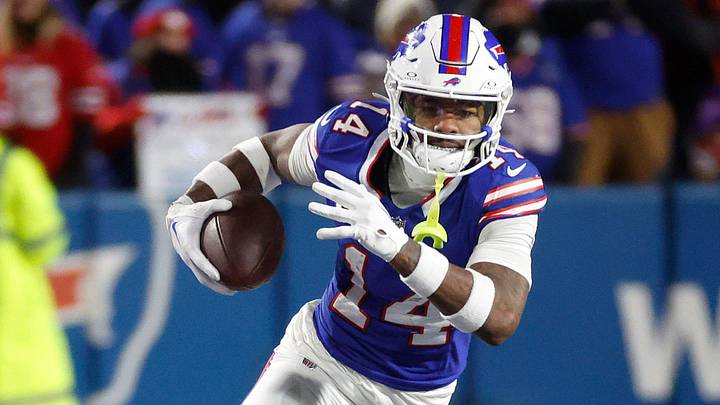 Stefon Diggs on the run during a Bills regular-season matchup. Stefon Diggs on the run during a Bills regular-season matchup.